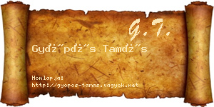 Gyöpös Tamás névjegykártya